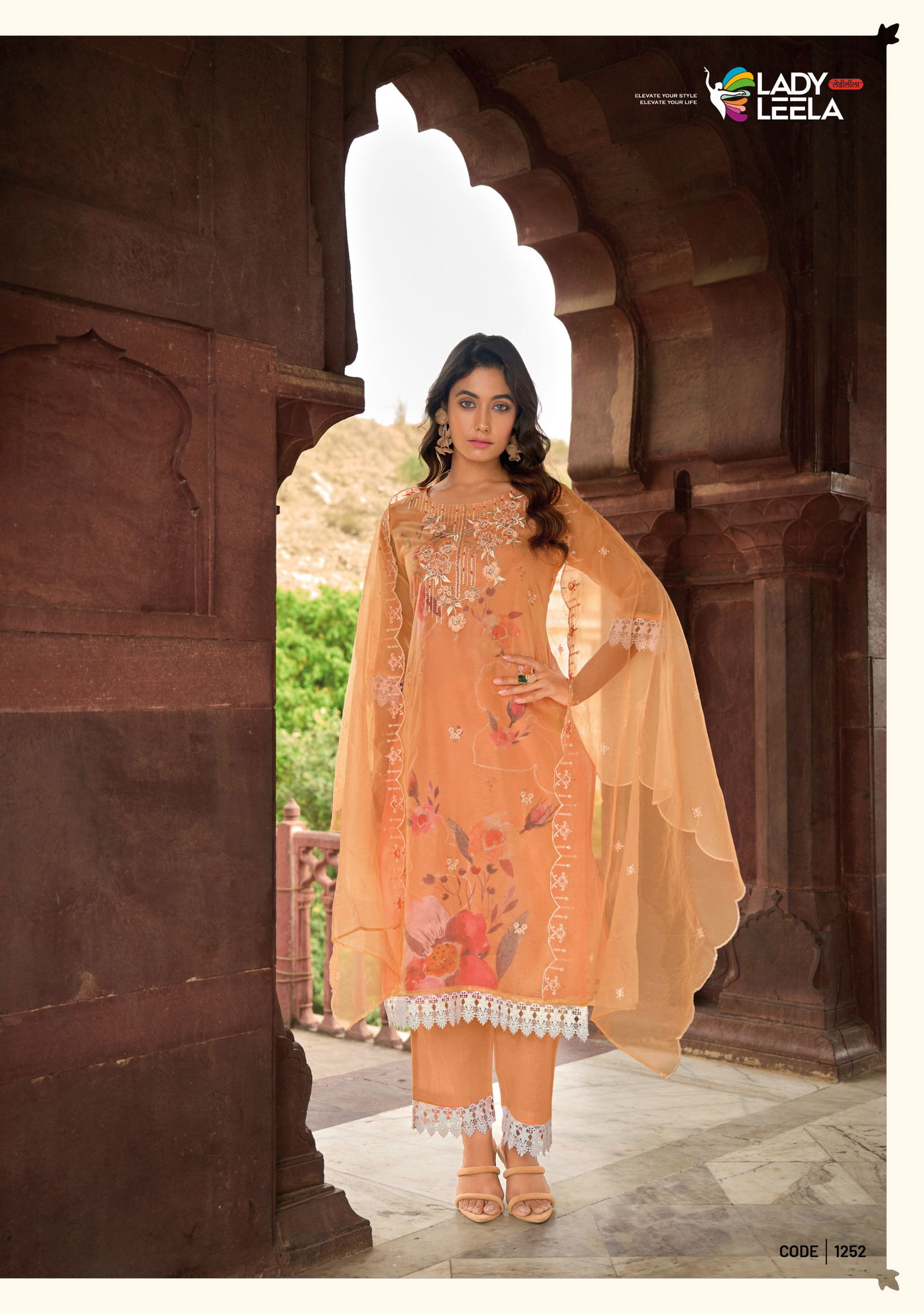 Summer Spring By Lady Leela Organza Embroidery Kurti With Bottom Dupatta Wholesale Shop In Surat